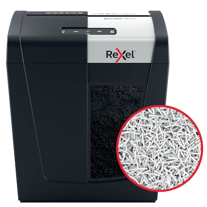 Artikelbild 9 für Rexel Secure MC6 Aktenvernichter mit Partikelschnitt P-5, 2 x 15 mm, bis 6 Blatt, schwarz, Artikelnummer 437192