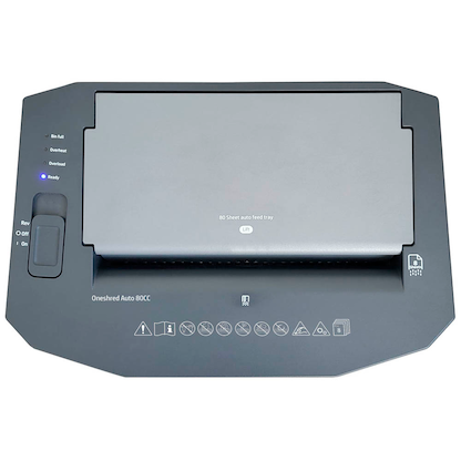 Artikelbild 10 für AKTION: HP OneShred Auto 80CC Aktenvernichter mit Partikelschnitt P-4, 4,3 x 12 mm, bis 80 Blatt, weiß, Artikelnummer 311938