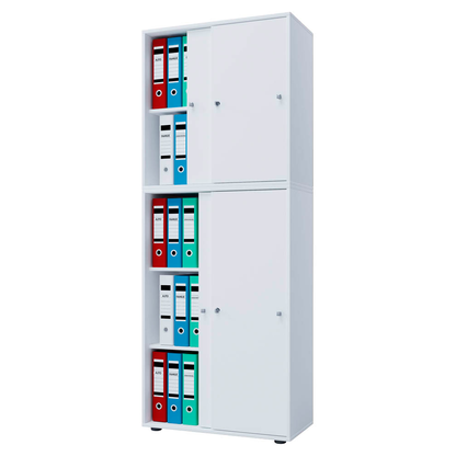 Artikelbild 5 für VCM my office Schiebetürenschrank XXL Lona, 914374 weiß 3 Fachböden 70,0 x 37,0 x 183,0 cm, Artikelnummer 886080