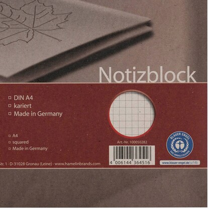 Artikelbild 4 für LANDRÉ® Notizblock Recycling DIN A4 kariert, Artikelnummer 298154