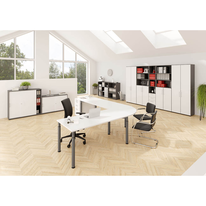 Artikelbild 5 für HAMMERBACHER Schiebetürenschrank Mirakel, V1753S/G/W/BS grafit, weiß 2 Fachböden 120,0 x 40,0 x 110,0 cm, Artikelnummer 999781