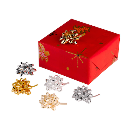 Artikelbild für PRÄSENT Geschenk-Schleifen matt/glänzend silber/gold 5,0 mm x 0,95 m, Artikelnummer 558742