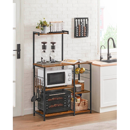 Artikelbild 2 für VASAGLE Küchen-Organizer braun, schwarz 90,0 x 40,0 x 134,0 cm, Artikelnummer 262559