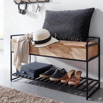 Artikelbild 3 für WOHNLING Schuhbank WL6.586 schwarz Holz 90,0 cm, Artikelnummer 909814