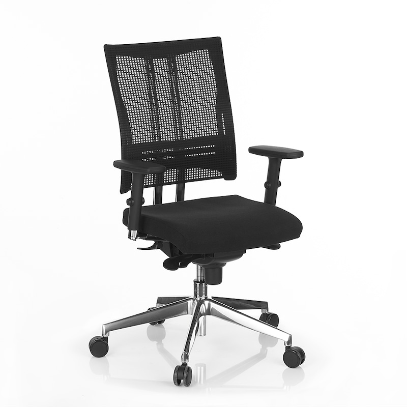 360-Grad-Artikelbild für Nowy Styl Bürostuhl Net-Motion Stoff schwarz, Gestell chrom, Artikelnummer 378784