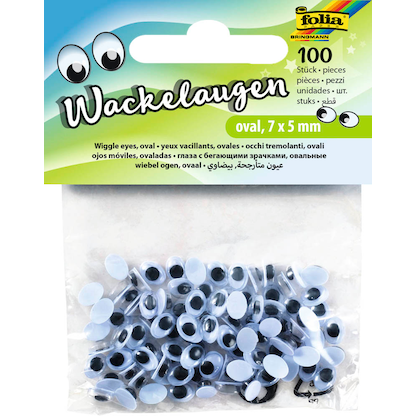 Artikelbild für folia Wackelaugen weiß oval 100 St., Artikelnummer 963682