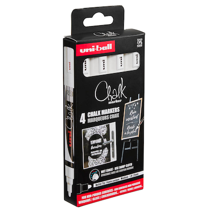 Artikelbild 22 für uni-ball Chalk PWE-5M Kreidemarker weiß 1,0 - 2,0 mm, 4 St., Artikelnummer 443293