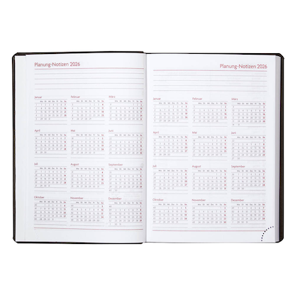 Artikelbild 5 für Lediberg Taschenkalender Tagesplaner 2026 schwarz, Artikelnummer 550998