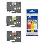 Artikelbild 1 für 3 brother Schriftbänder TZe-31M3 TZE31M3, 12 mm farbig sortiert, Artikelnummer 653303
