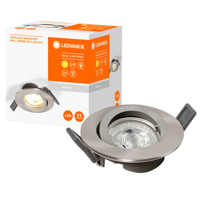 Artikelbild 18 für LEDVANCE RECESS DOWNLIGHT TWISTLOCK GU10 LED-Einbaustrahler silber 4,3 W, Artikelnummer 533782