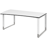 Artikelbild 1 für röhr Imperia höhenverstellbarer Schreibtisch weiß Trapezform, Kufen-Gestell weiß 180,0 x 80,0/100,0 cm, Artikelnummer 752893