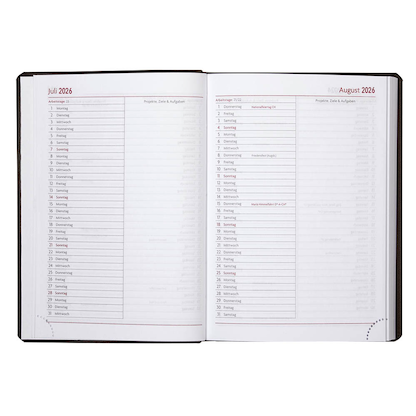 Artikelbild 6 für Lediberg Taschenkalender Tagesplaner 2026 schwarz, Artikelnummer 550998