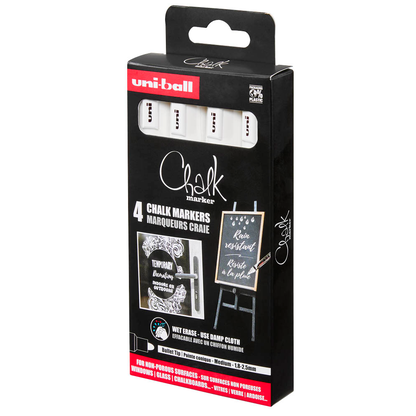 Artikelbild 2 für uni-ball Chalk PWE-5M Kreidemarker weiß 1,0 - 2,0 mm, 4 St., Artikelnummer 443293