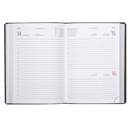 Artikelbild 3 für Lediberg Taschenkalender Tagesplaner 2026 schwarz, Artikelnummer 550998