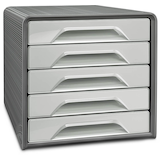 Artikelbild 1 für cep Schubladenbox Smoove lichtgrau 1071116361, DIN A4 mit 5 Schubladen, Artikelnummer 319693