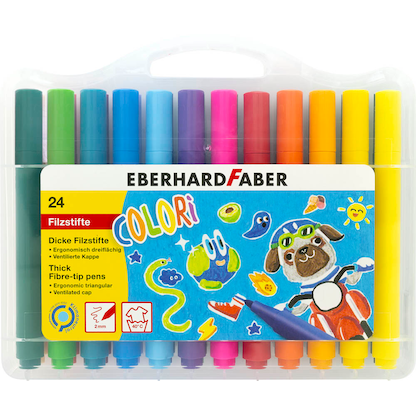 Artikelbild 24 für EBERHARD FABER Colori Filzstifte farbsortiert, 24 St., Artikelnummer 106706