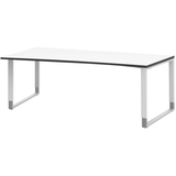 Artikelbild 1 für röhr Imperia höhenverstellbarer Schreibtisch weiß Trapezform, Kufen-Gestell weiß 200,0 x 80,0/100,0 cm, Artikelnummer 752974