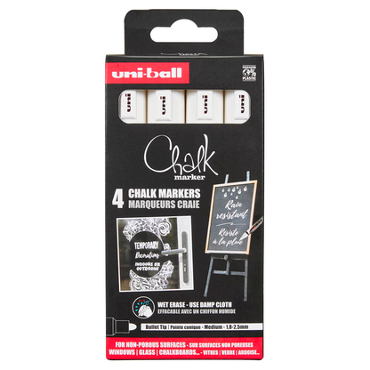 Artikelbild 3 für uni-ball Chalk PWE-5M Kreidemarker weiß 1,0 - 2,0 mm, 4 St., Artikelnummer 443293