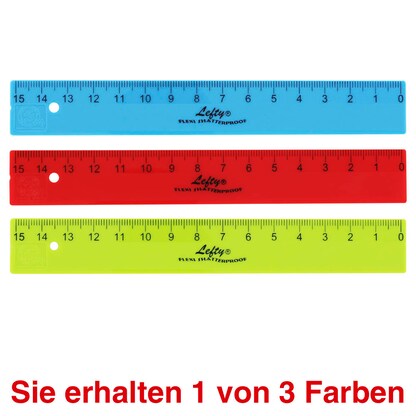 Artikelbild für KUM Lineal L1 Flexi® TB Lefty® 15,0 cm, farbsortiert, Artikelnummer 650639
