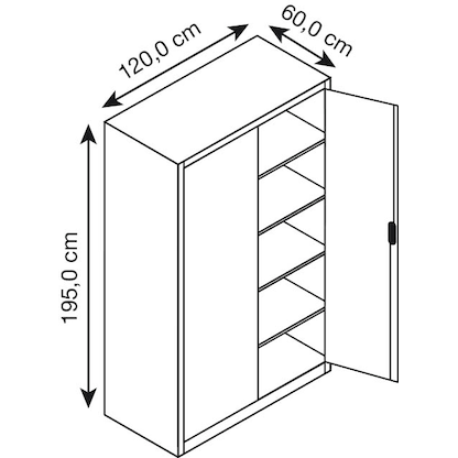 Artikelbild 2 für CP Stahlschrank 8932-00 S10599 lichtgrau, enzianblau 120,0 x 60,0 x 195,0 cm, aufgebaut, Artikelnummer 416646