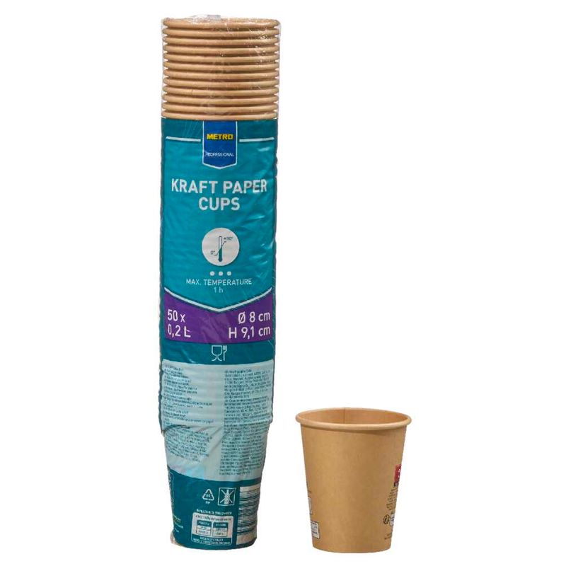 METRO PROFESSIONAL Einweg-Trinkbecher braun 0,2 l, 50 St