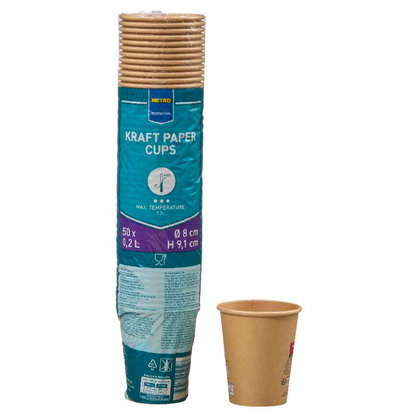 METRO PROFESSIONAL Einweg-Trinkbecher braun 0,2 l, 50 St
