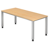 Artikelbild 1 für HAMMERBACHER QS19 höhenverstellbarer Schreibtisch ahorn rechteckig, 4-Fuß-Gestell silber 180,0 x 80,0 cm, Artikelnummer 828140