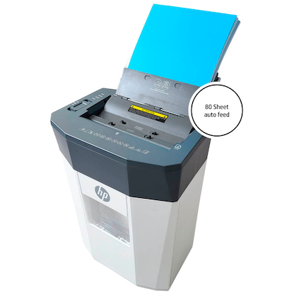 Artikelbild 7 für AKTION: HP OneShred Auto 80CC Aktenvernichter mit Partikelschnitt P-4, 4,3 x 12 mm, bis 80 Blatt, weiß, Artikelnummer 311938