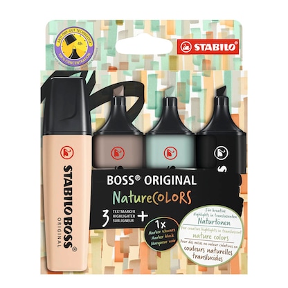Artikelbild 1 für STABILO BOSS ORIGINAL Textmarker farbsortiert, 4 St., Artikelnummer 223408