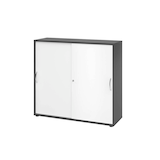 Artikelbild 1 für HAMMERBACHER Schiebetürenschrank 1753S, V1753S/G/W/BM grafit, weiß 2 Fachböden 120,0 x 40,0 x 110,0 cm, Artikelnummer 376818