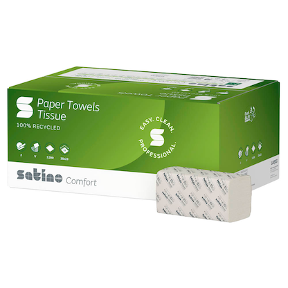 Artikelbild 5 für Satino Papierhandtücher 277198 comfort Zick-Zack-Falzung 2-lagig 3.200 Tücher, Artikelnummer 422636