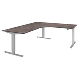 Artikelbild 1 für röhr Imperia elektrisch höhenverstellbarer Schreibtisch quarzit fünfeckig, T-Fuß-Gestell silber 180,0/200,0 x 80,0 cm, Artikelnummer 495972