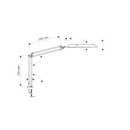 Artikelbild 3 für MAUL MAULatlantic Schreibtischlampe schwarz 6 W mit Tischklemme, Artikelnummer 301499