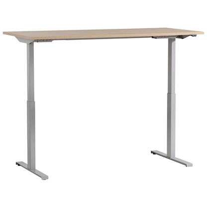 Artikelbild 5 für MÖBELPARTNER Antero elektrisch höhenverstellbarer Schreibtisch eiche rechteckig, T-Fuß-Gestell silber 160,0 x 75,0 cm, Artikelnummer 172526