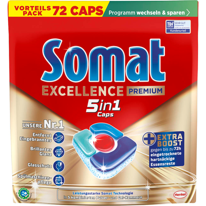 Artikelbild 14 für Somat EXCELLENCE PREMIUM 5in1 Spülmaschinentabs 72 St., Artikelnummer 658876