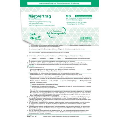 Artikelbild 3 für 10 RNK-Verlag 524/10 Mietverträge für Wohnungen, Artikelnummer 622466