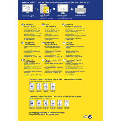 Artikelbild 3 für 1.200 AVERY Zweckform Folien-Adressetiketten J4720-25 transparent 45,7 x 21,2 mm, Artikelnummer 345306