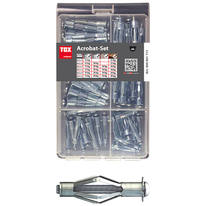Artikelbild 18 für TOX ACROBAT SET 094901111 Hohlraumdübel-Sortiment, 60-teilig, Artikelnummer 559672
