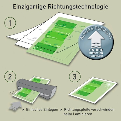 Artikelbild 9 für 100 LEITZ UDT Laminierfolien glänzend für A4 80 micron, Artikelnummer 472464
