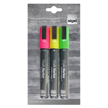 Artikelbild für SIGEL Kreidemarker farbsortiert 1,0 - 5,0 mm, 3 St., Artikelnummer 537985