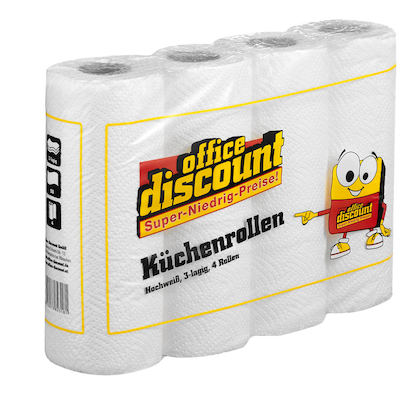 Artikelbild 4 für 4 + 1 GRATIS: office discount Küchenrollen 3-lagig, 4x 32 Rollen + GRATIS 1x 32 Rollen, Artikelnummer 971438