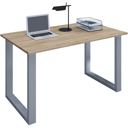 Artikelbild für VCM my office Lona Schreibtisch sonoma-eiche rechteckig, U-Fuß-Gestell silber 140,0 x 80,0 cm, Artikelnummer 973339