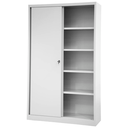 Artikelbild 5 für BISLEY Schiebetürenschrank ECO, SD12194S645 lichtgrau 4 Fachböden 120,0 x 43,0 x 198,0 cm, Artikelnummer 437541
