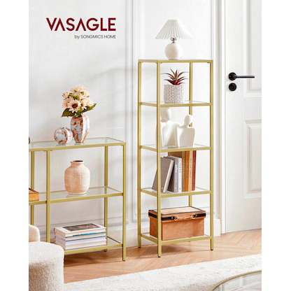 Artikelbild 8 für VASAGLE Bücherregal gold 40,0 x 30,0 x 124,5 cm, Artikelnummer 262507