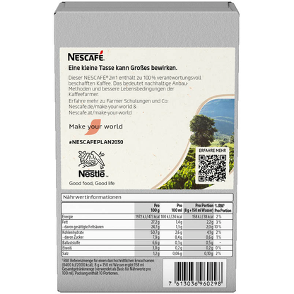 Artikelbild 5 für NESCAFÉ 2in1 Instantkaffee, mild, 10 x 8,0 g, Artikelnummer 612786