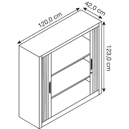 Artikelbild 2 für CP Omnispace Rollladenschrank schwarzgrau 2 Fachböden 120,0 x 42,0 x 123,0 cm, Artikelnummer 918110