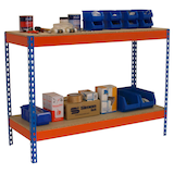 Artikelbild 1 für Simonrack Werkbank SIMONWORK BASIC 2 orange, blau 150,0 x 75,0 x 90,0 cm, Artikelnummer 980702