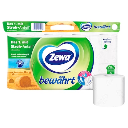 Artikelbild für Zewa Toilettenpapier bewährt 3-lagig, 8 Rollen, Artikelnummer 614642