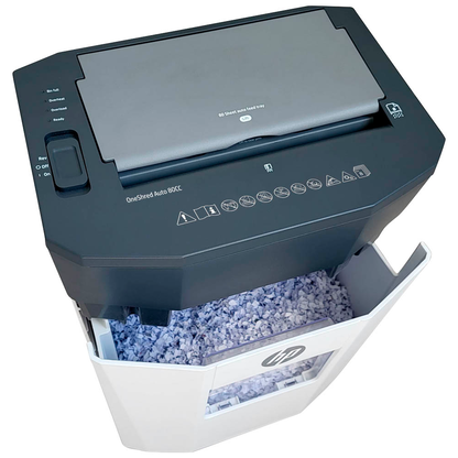 Artikelbild 8 für AKTION: HP OneShred Auto 80CC Aktenvernichter mit Partikelschnitt P-4, 4,3 x 12 mm, bis 80 Blatt, weiß, Artikelnummer 311938