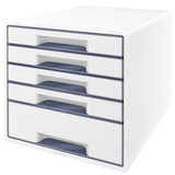 Artikelbild 1 für AKTION: LEITZ Schubladenbox WOW Cube perlweiß/grau, DIN A4 mit 5 Schubladen, Artikelnummer 663639
